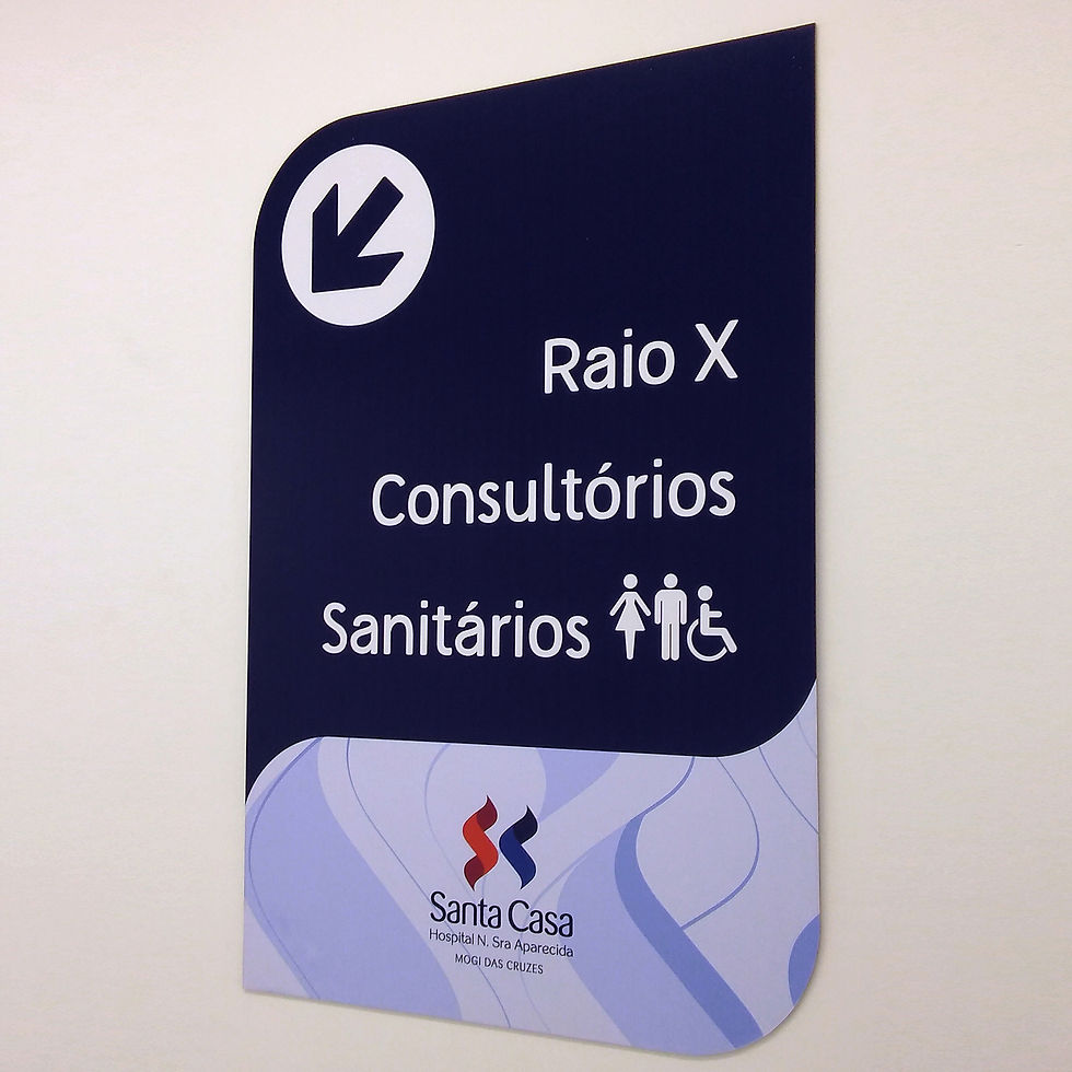 Placa Direcional Sta Casa