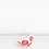 Thumbnail: Petite Porcelain Egg Scoop Bowl - Red Pink Dot Design