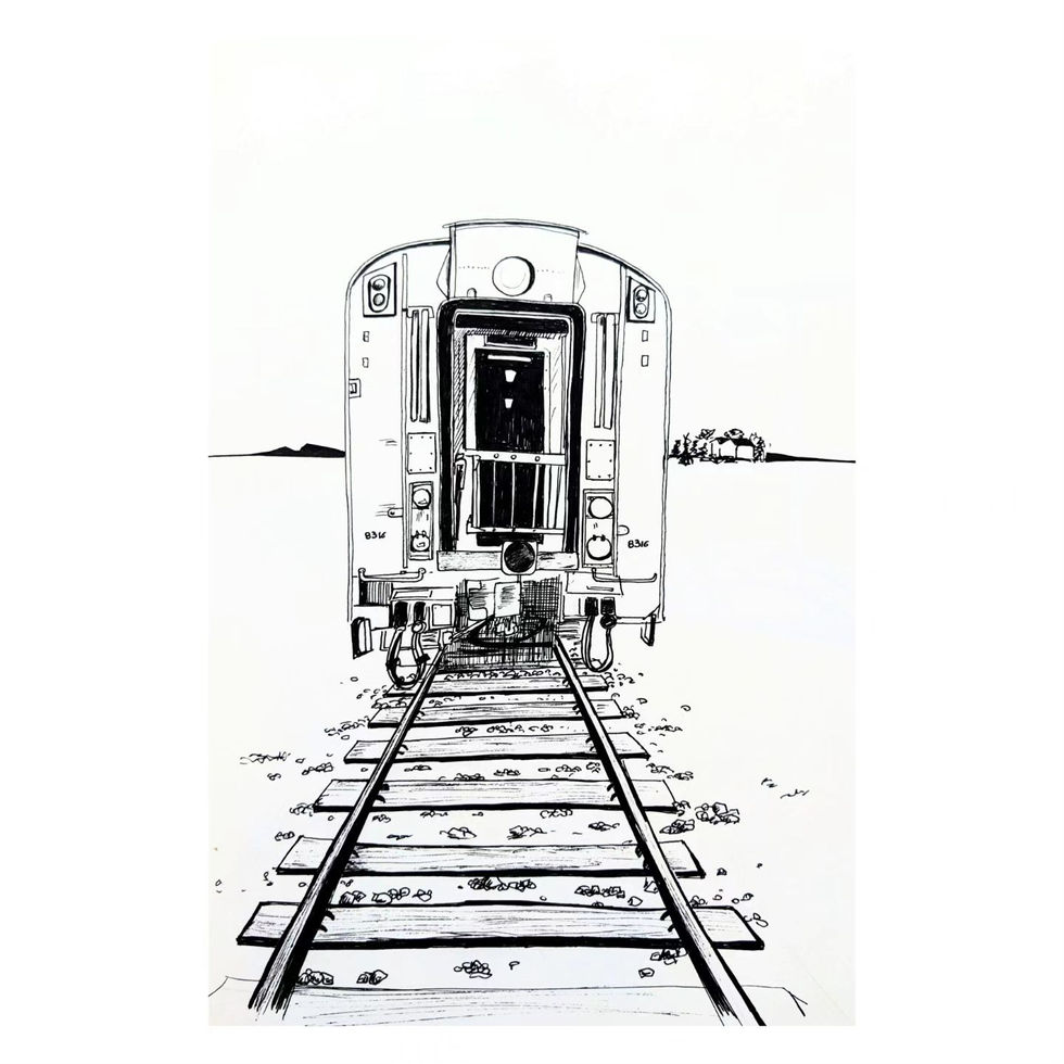 illustration du transcanadien vu de dos