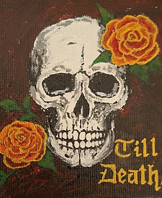 Endless Vow Artwork by Scott Bassett. It is a sull with 2 roses and the text Till Death. 