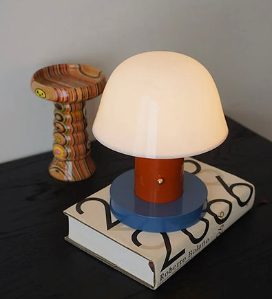 metal mushroom lamp with a warm glow - Se7en Lifestyle London