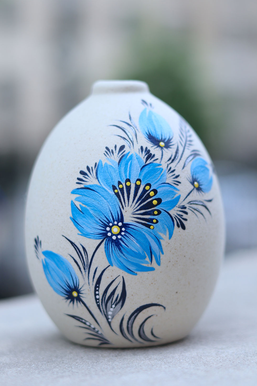Thumbnail: Hand-painted Vases, Blue Flower