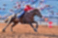 Cowgirl running on horse