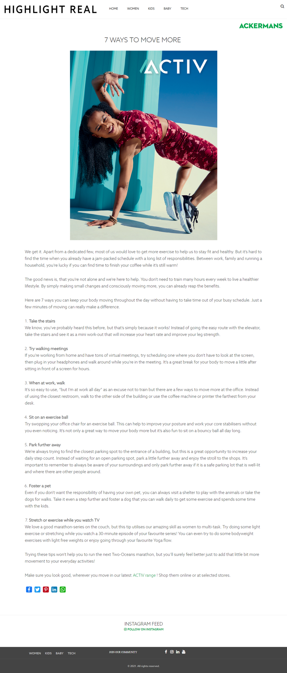 Ackermans 7 Ways to Move More