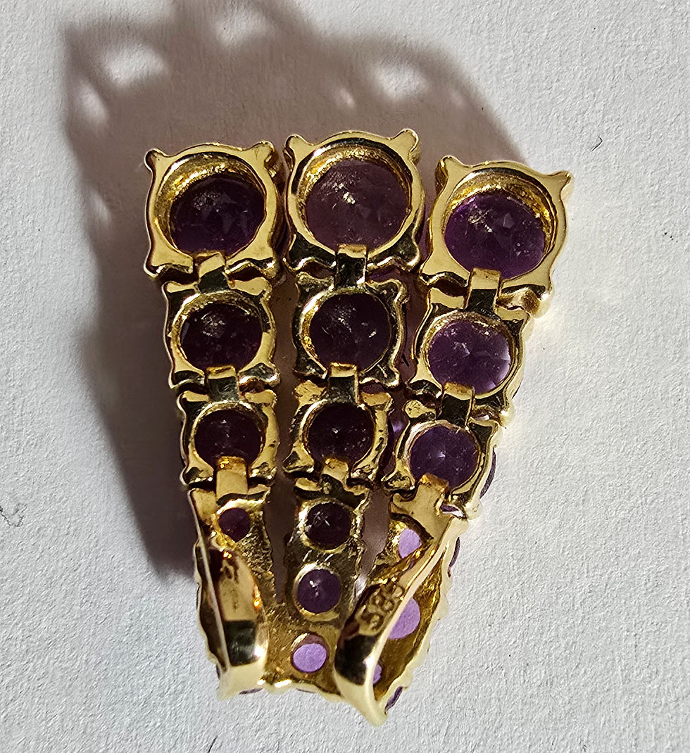 Miniaturbild: Amethyst Anhänger 585 GG Fassung 3 bewegliche Stränge 3,5Gr.
