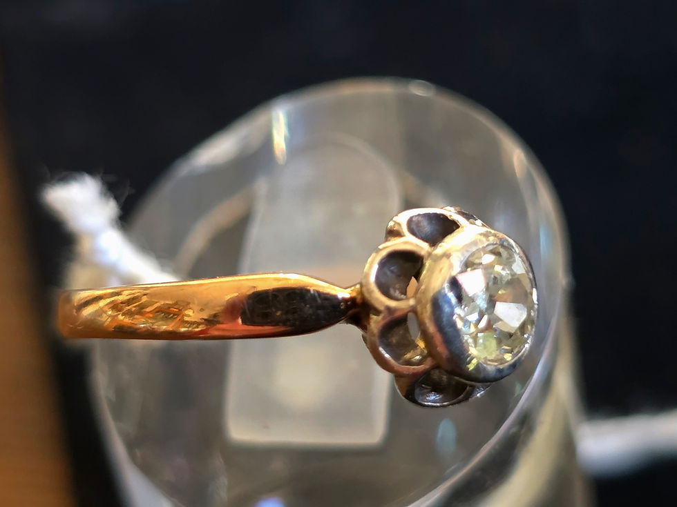 Miniaturbild: Damenring Diamantsolitär 0,8ct !! 585 Gelbgold Schiene u. Weißgoldfassung