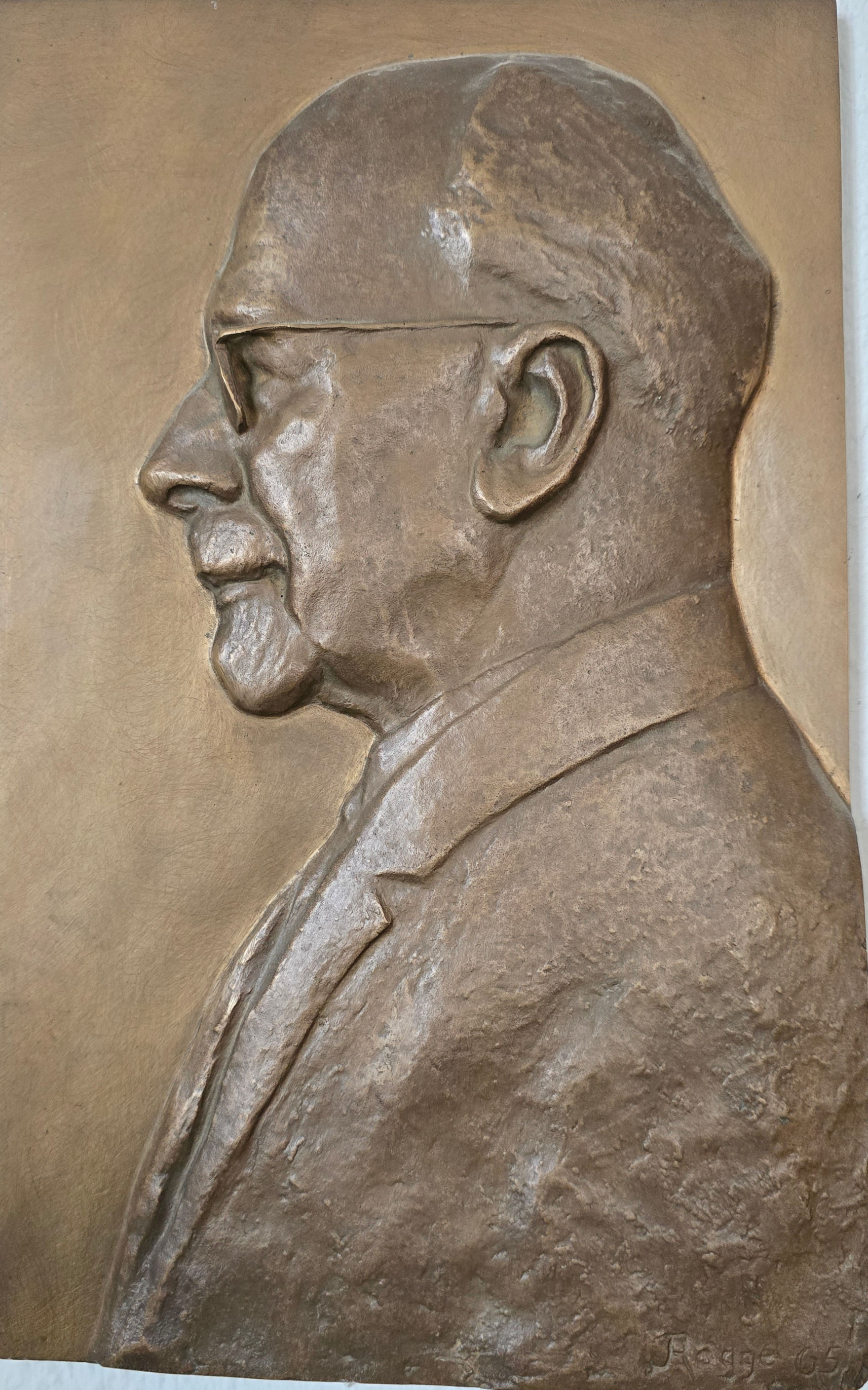 EXTREM SELTENES HOCHRELIEF W. Ulbricht Bronze Lauchhammer sig. Dr. J.Fr. Rogge