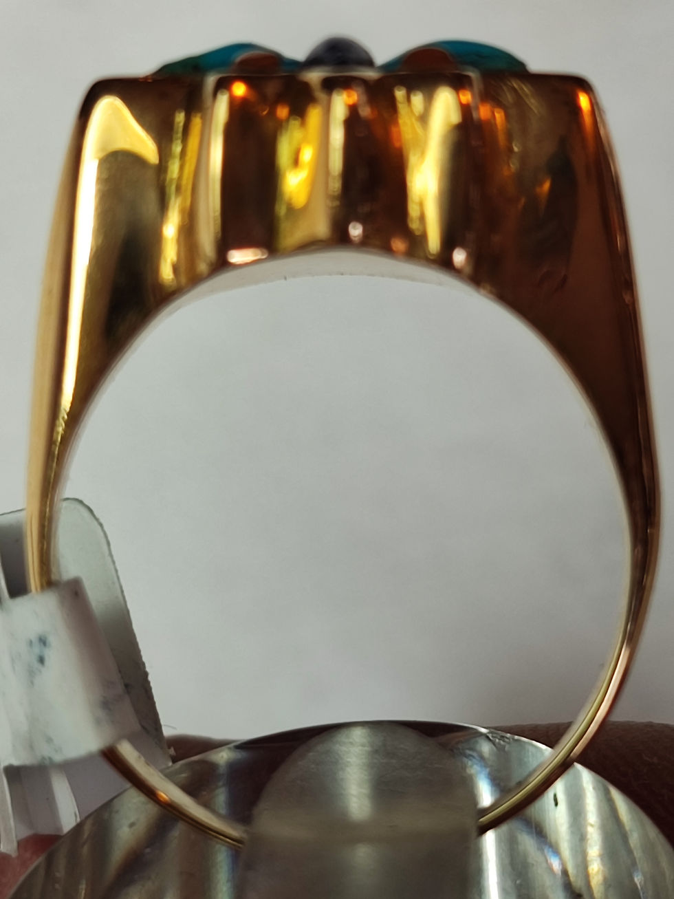 Miniaturbild: Damenring 585 Halbedelsteineinlagen RG 63 / 8,1 Gr.