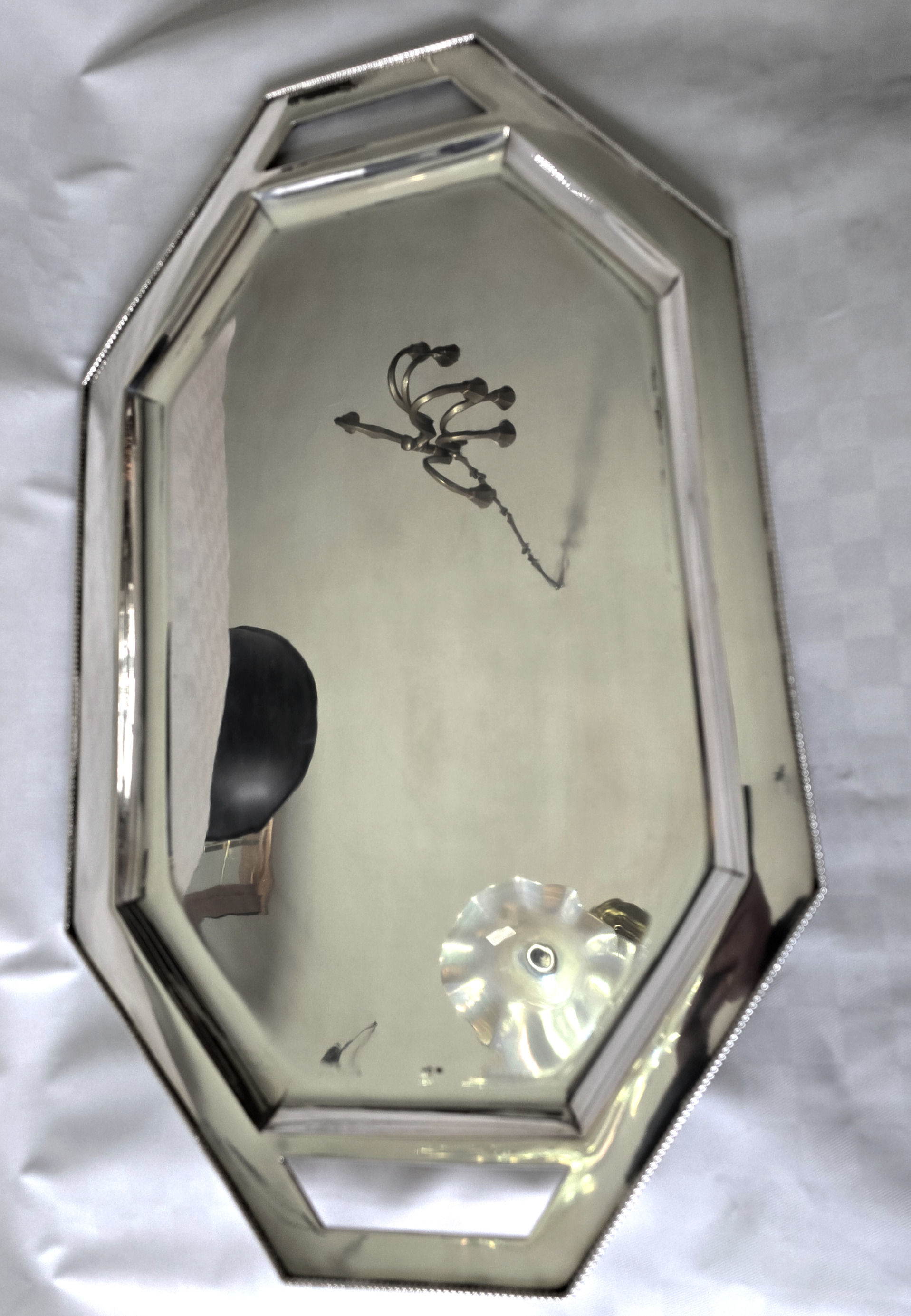 Großes Tablett Wien 800 Si. Perlrand 1910-1920 57cm x 34,3 cm 1640 Gr.