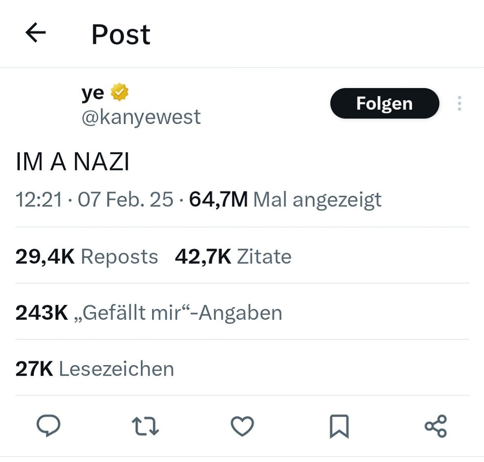 Kanye lobt Hitler und nennt sich selbst einen Nazi, während er eine massive X-Tirade startet