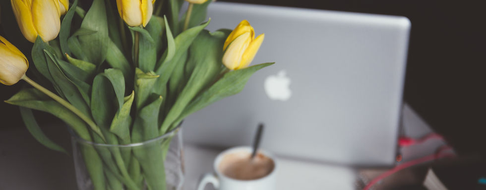 Flowers and Laptop