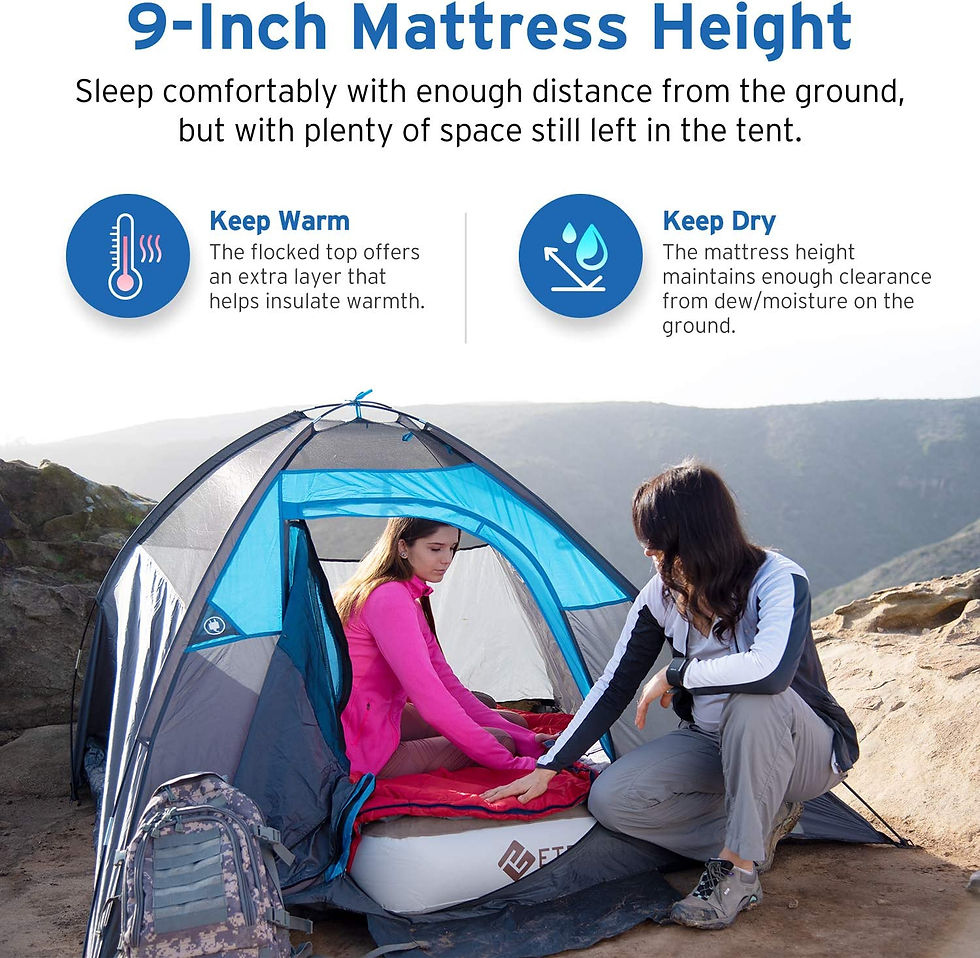 Thumbnail: ETEKCITY Twin Queen Size Camping Air Mattress Blow Up Bed Inflatable