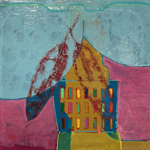 Leaf Basket acrylic on board 2021