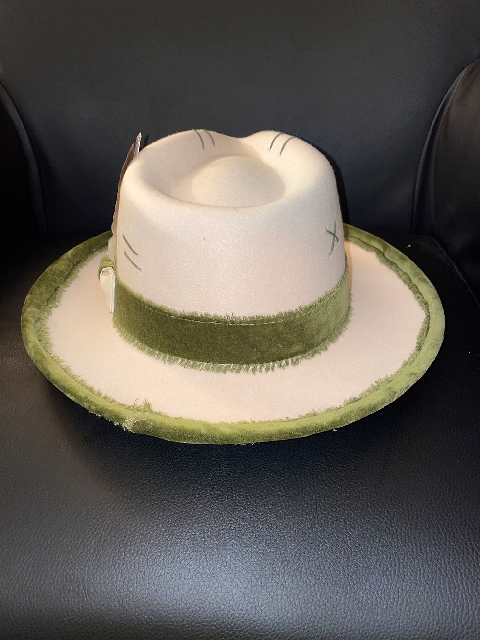 Thumbnail: Cream Fedora W/ Olive Trim and Hatband