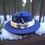 Thumbnail: Navy Blue Pork Pie with Faux Fur Hatband and Gold link chain