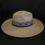 Thumbnail: Cream Wide Brim Fedora w Navy Blue Wildflower Hatband and Pair of dice