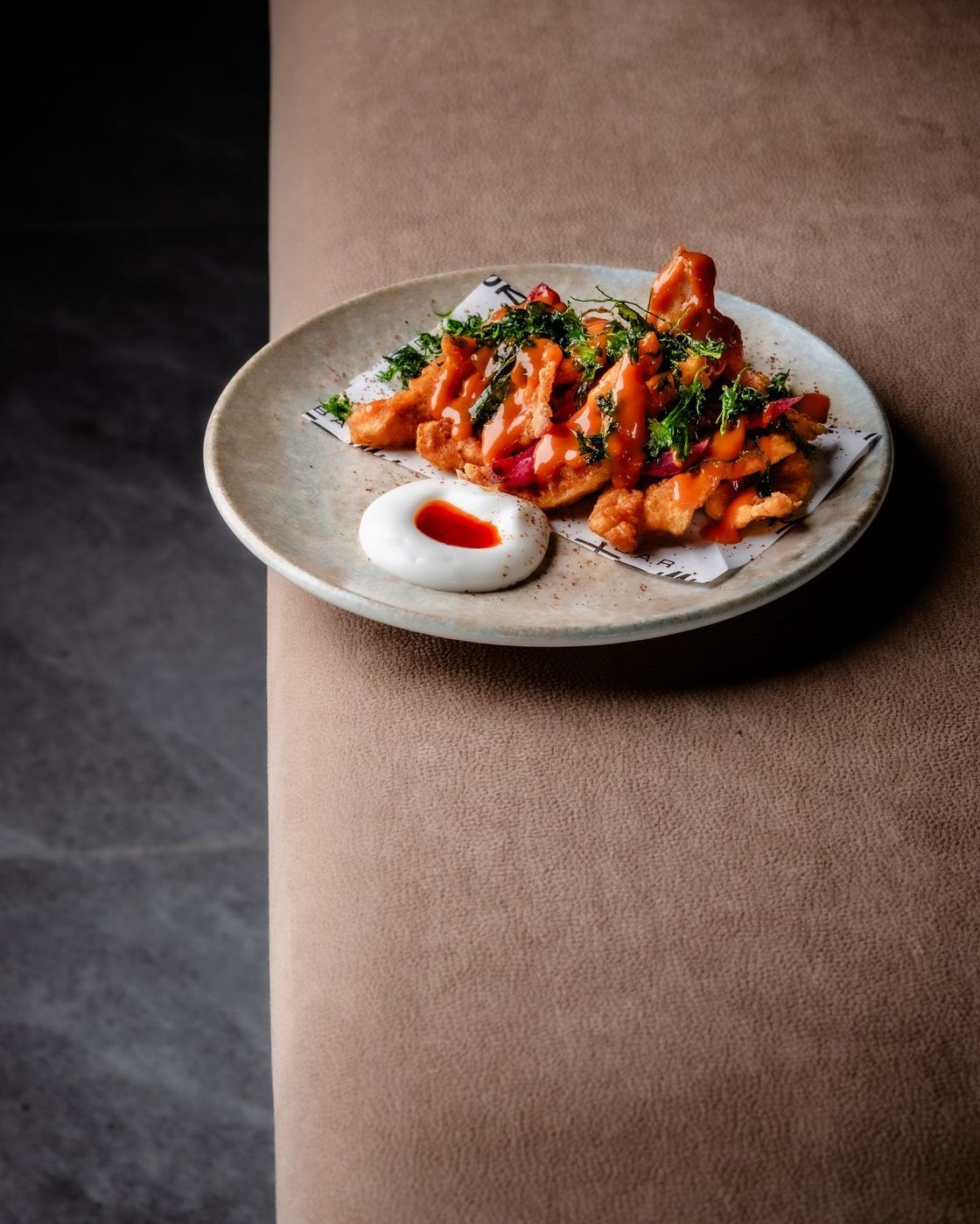 Glazed shrimp on a plate
