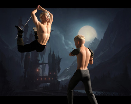 castlevania shirtless alucard fighting simon belmont