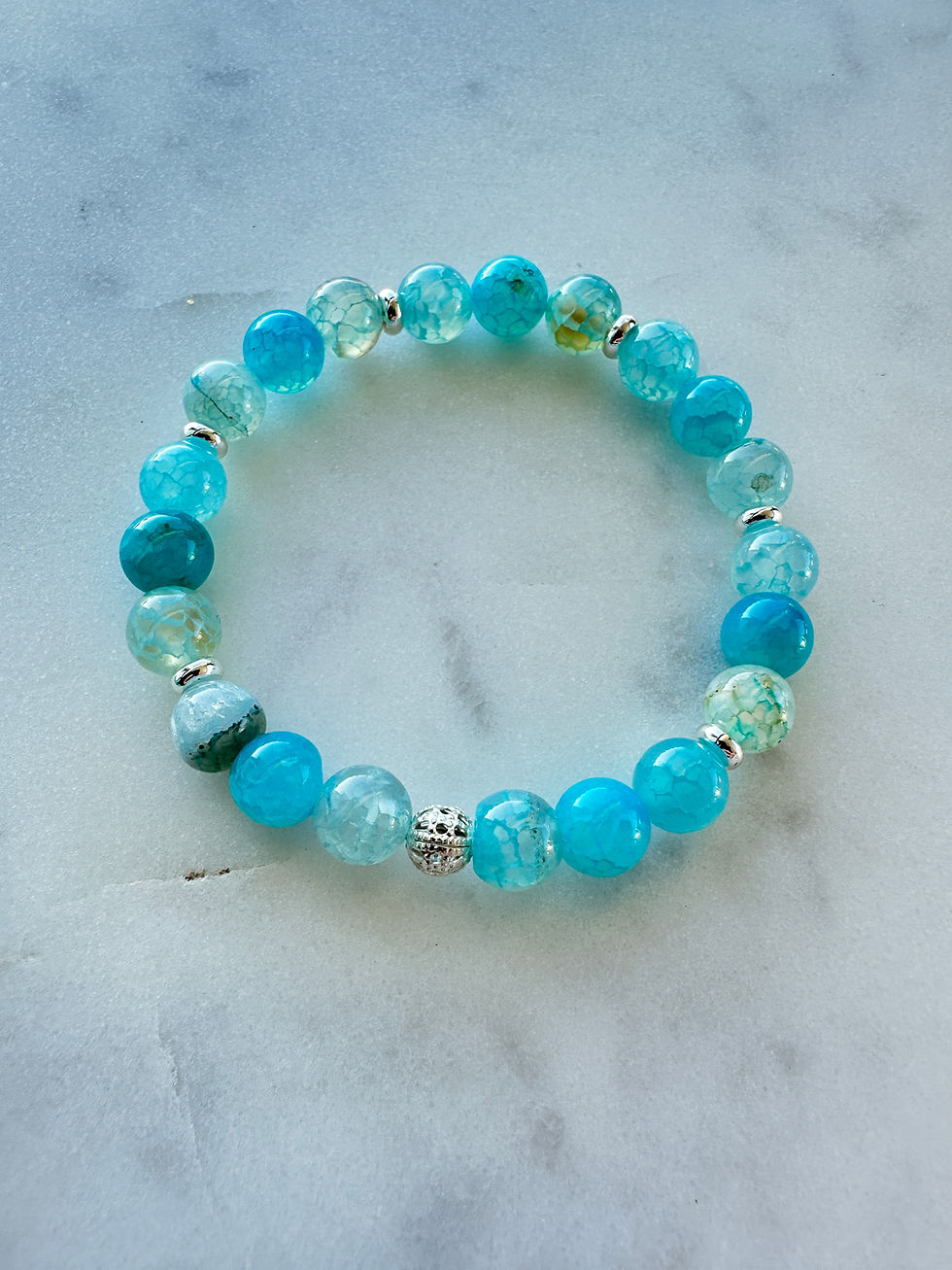 Thumbnail: Blue Dragons Vein Agate ~ Clarity Bracelet