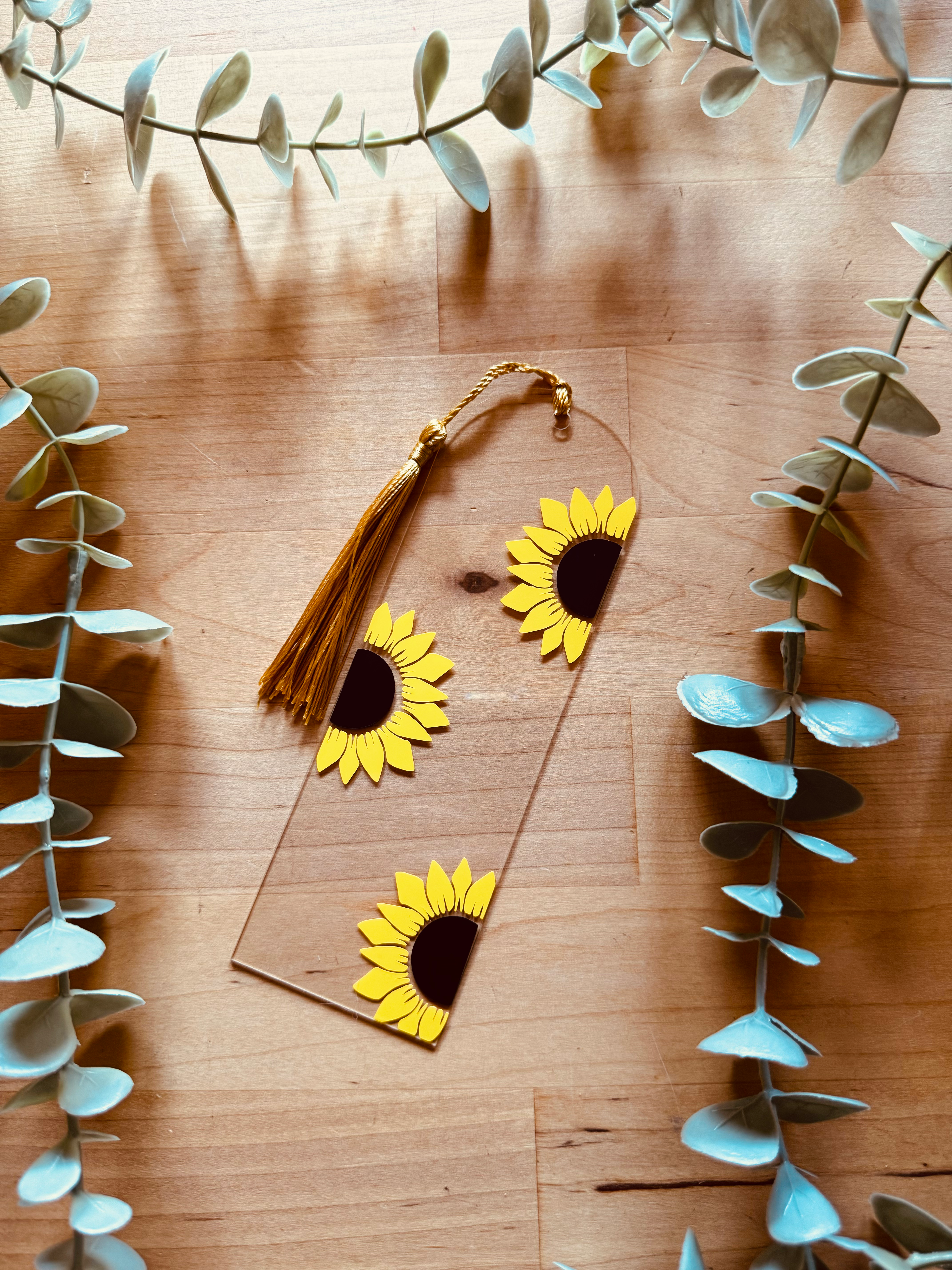 Sunflower acrylic bookmark