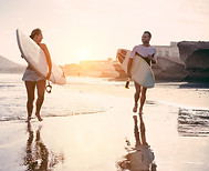 Surfers on the Beach