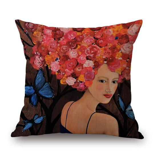 Frida Rusty Rose Head Cushion With Filler (DT)