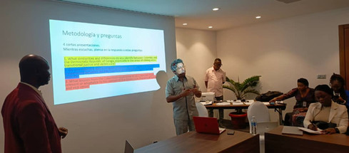 Photo de la délégation de l’ASBL Katambayi Tshiminyi Association lors de la rencontre RDC–Colombie sur la justice transitionnelle, à Kinshasa, le 2 juillet 2025.