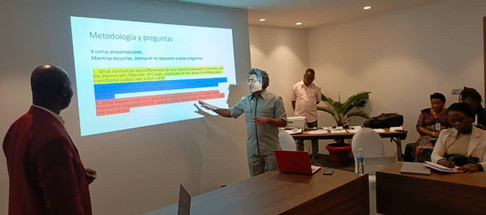Photo de la délégation de l’ASBL Katambayi Tshiminyi Association lors de la rencontre RDC–Colombie sur la justice transitionnelle, à Kinshasa, le 2 juillet 2025.