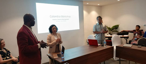 Photo de la délégation de l’ASBL Katambayi Tshiminyi Association lors de la rencontre RDC–Colombie sur la justice transitionnelle, à Kinshasa, le 2 juillet 2025.