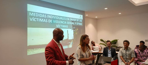 Photo de la délégation de l’ASBL Katambayi Tshiminyi Association lors de la rencontre RDC–Colombie sur la justice transitionnelle, à Kinshasa, le 2 juillet 2025.