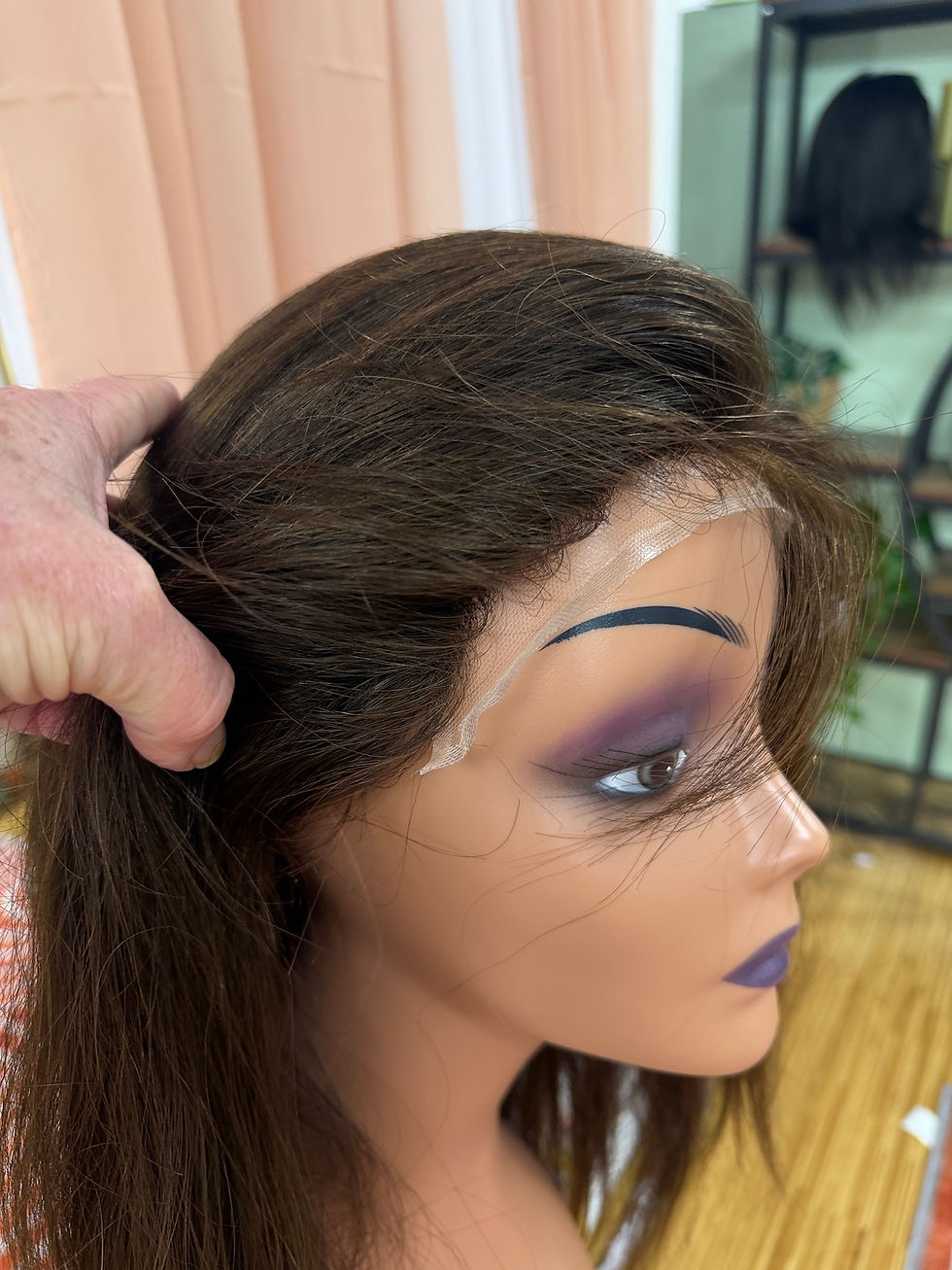 Thumbnail: Banksia Brunette Lace Front Glue Less Medical Wig