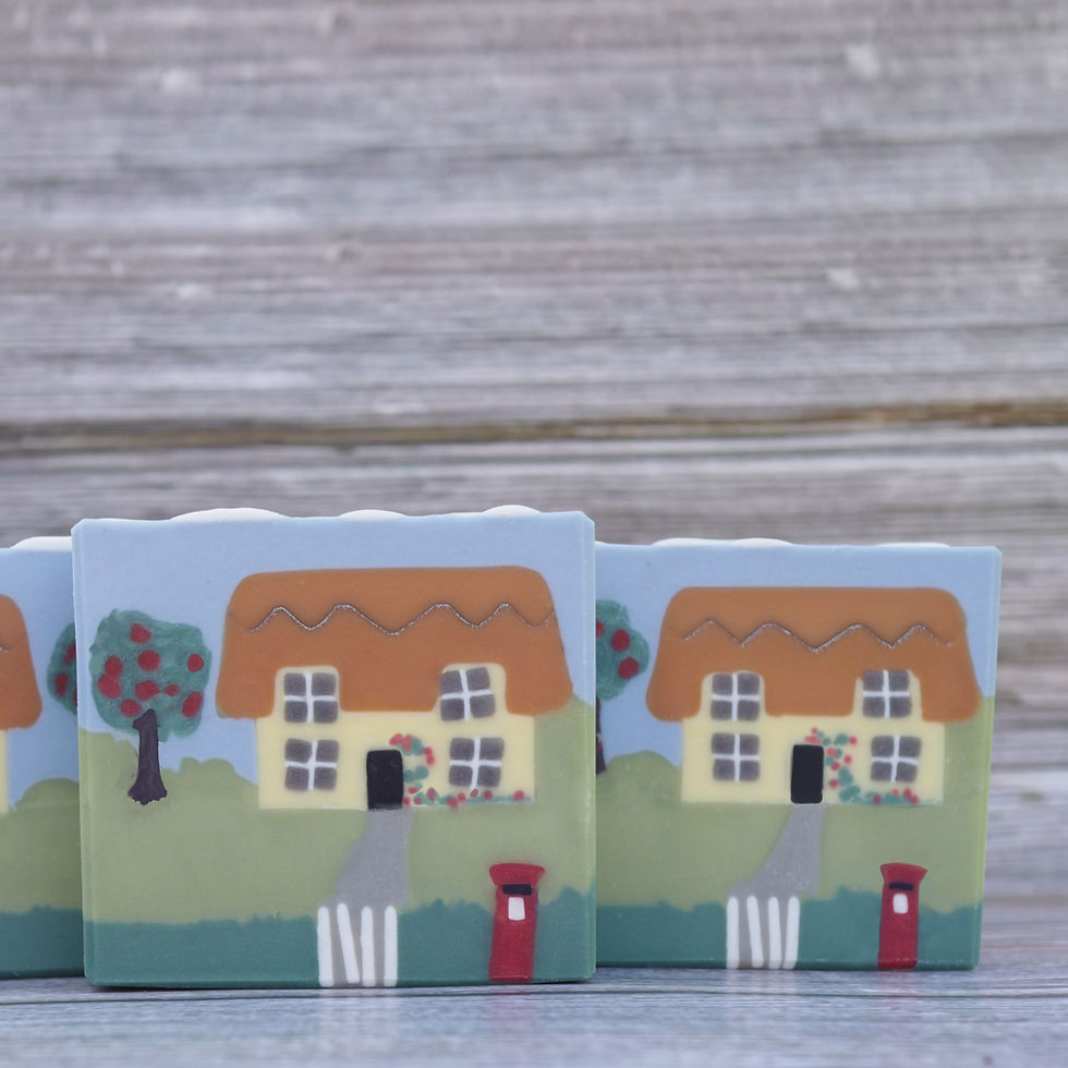 Thumbnail: Examples of luxury handmade soap in a Summer scene using Cottage embed mould