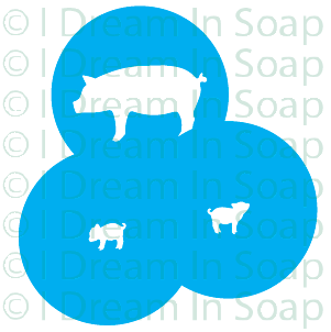 Thumbnail: Set of three discs to extrude Pigs family to create embeds for handmade soap