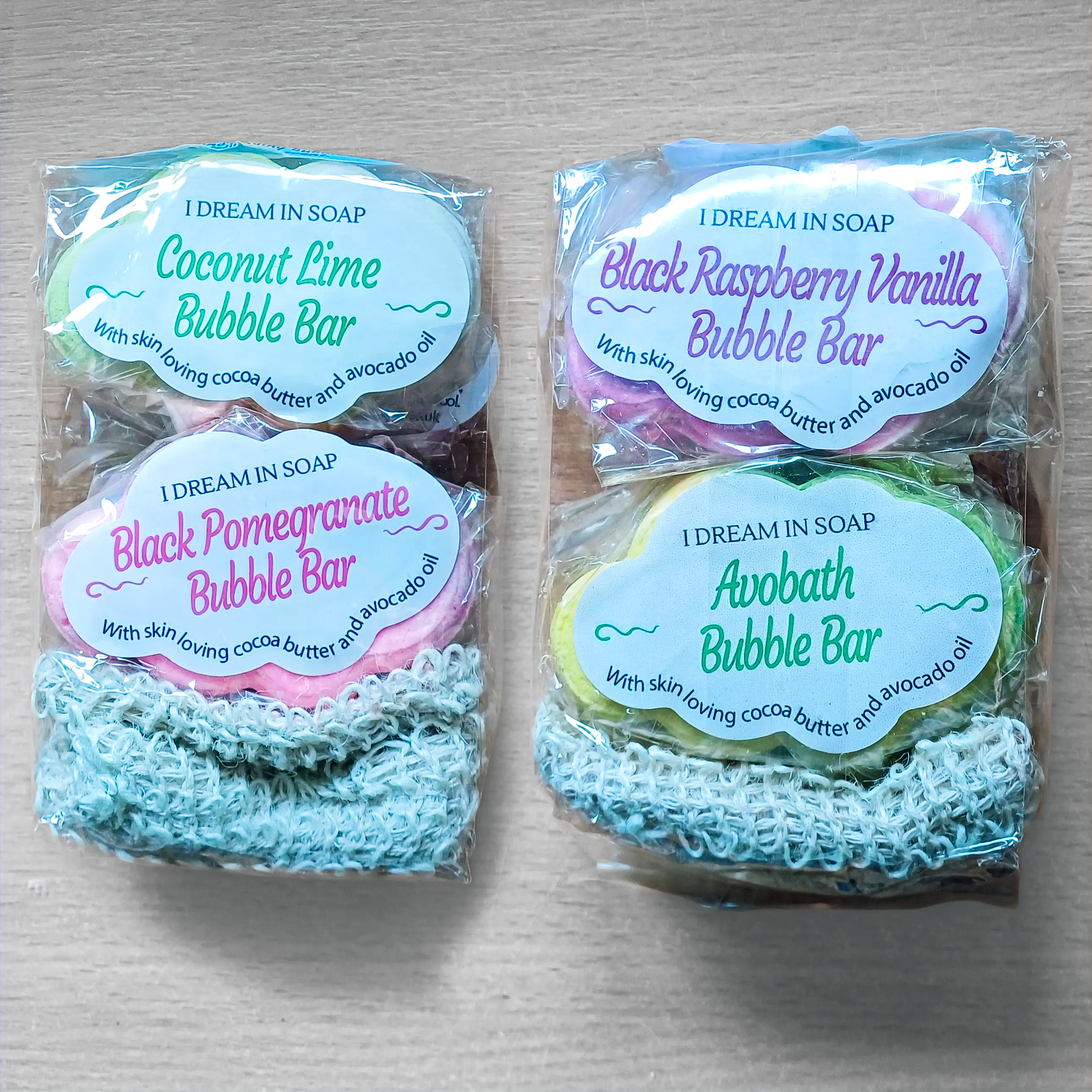 Variety pack of 4 bubble bars