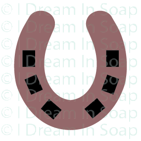 Horseshoe Soap Stamp Plate - Small square plastic stamp plate to create impressed decoration on handmade soap
