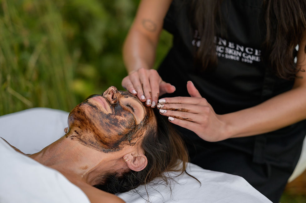 Middle-aged woman receiving an anti-aging facial