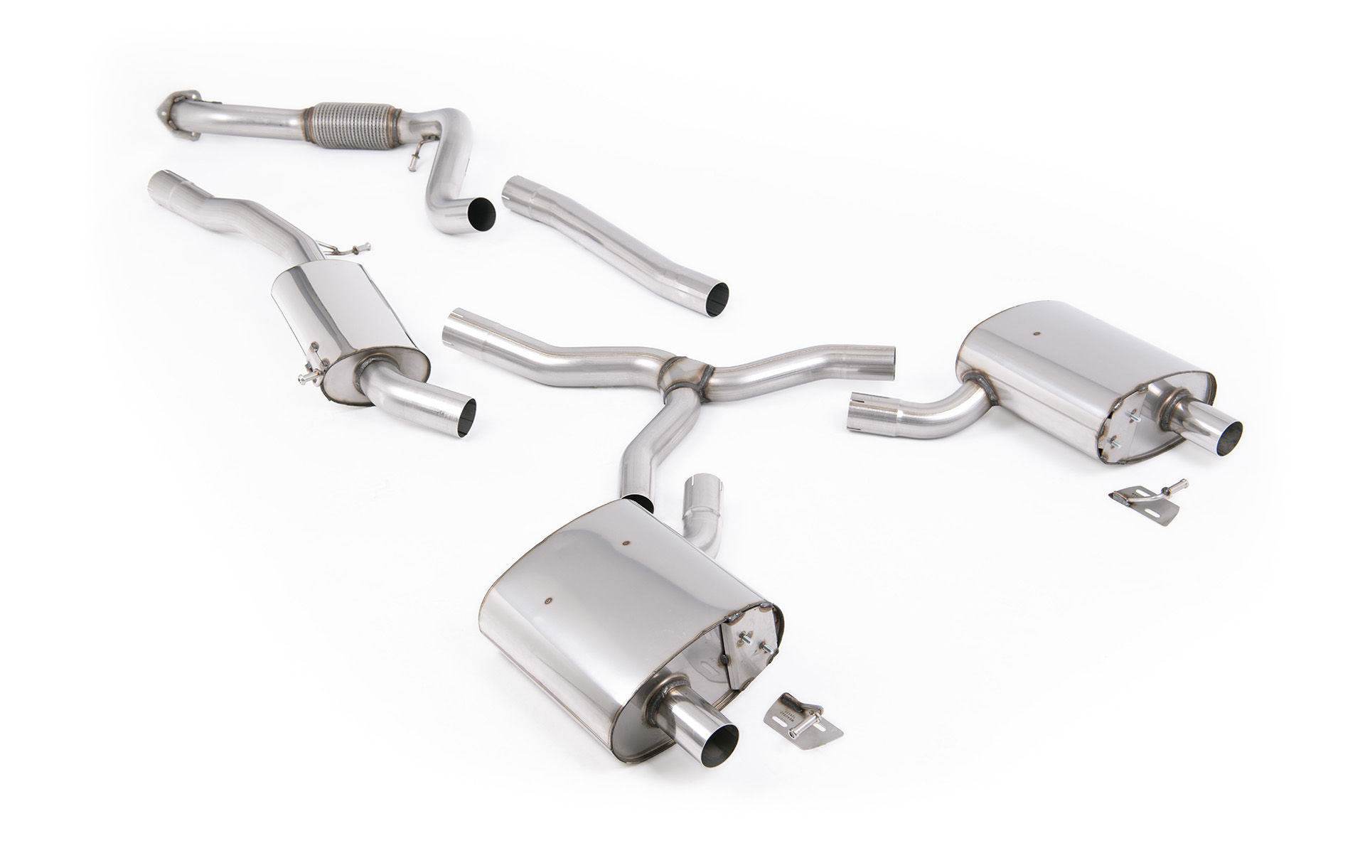 Milltek Sport Exhaust Audi A4 2.0 B9.5 Quattro - Road+ Part-Resonated Cat-back