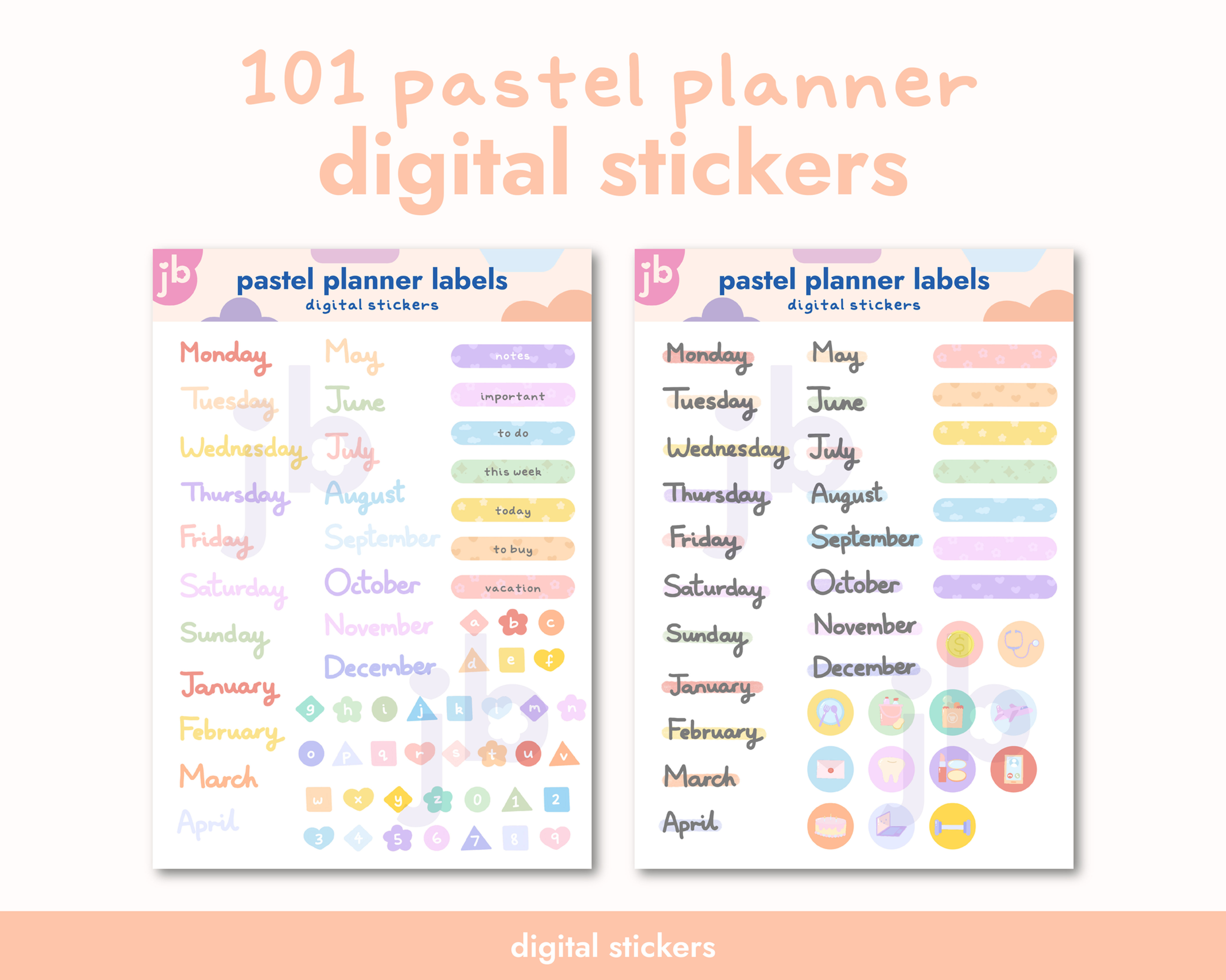 Pastel Planner Labels