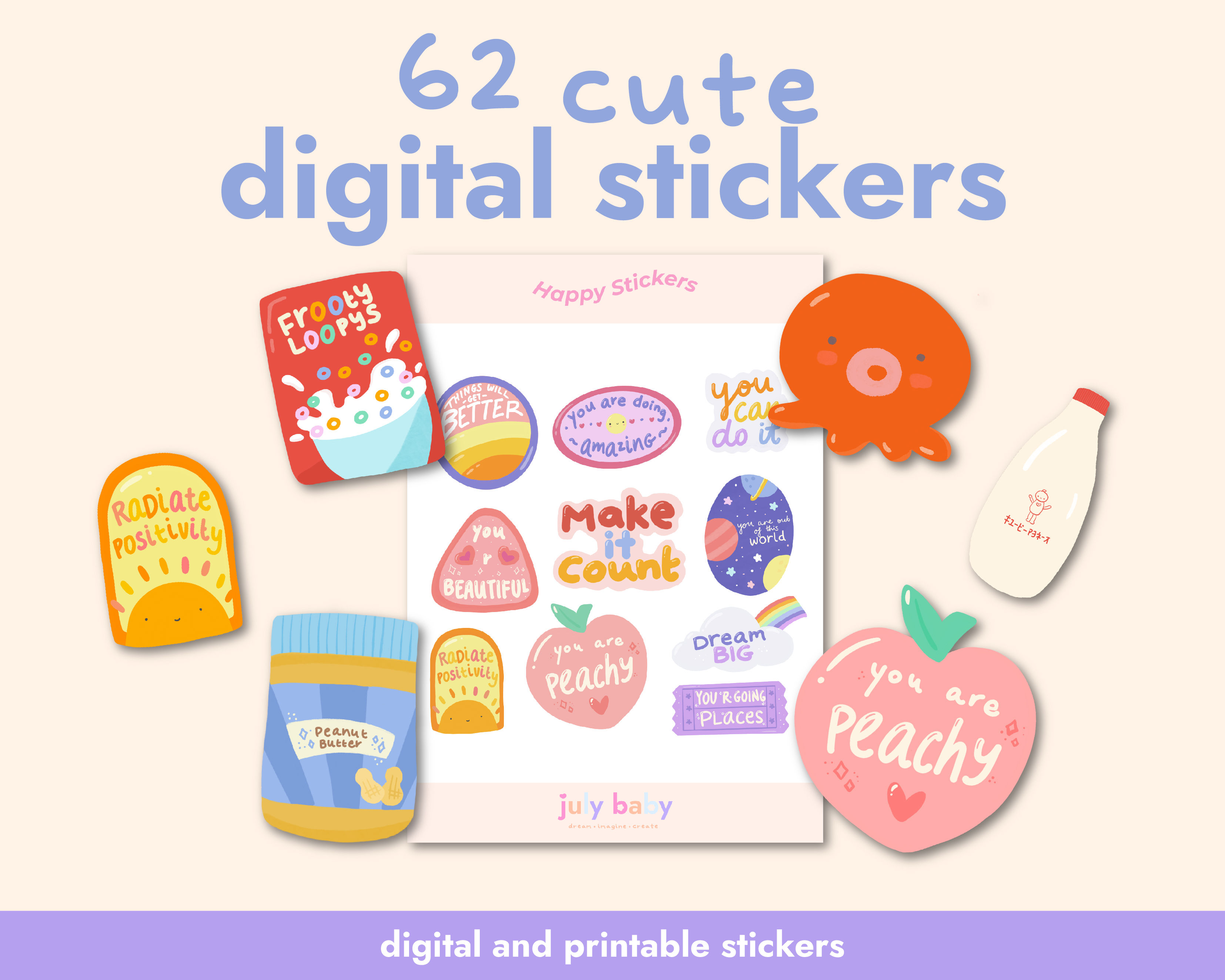 Digital Happy Sticker Pack