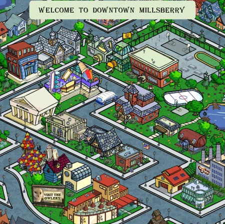Cute Town Map in Millsberry
