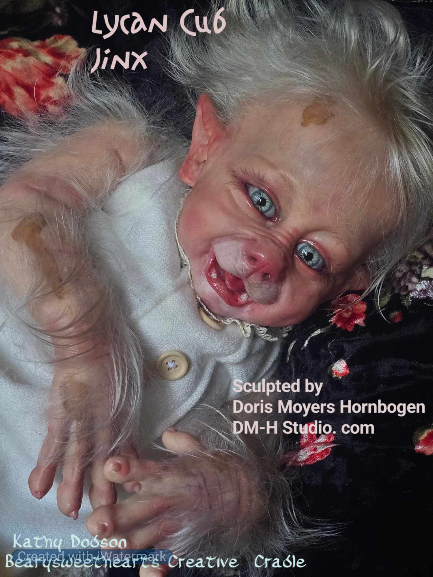 Jinx original reborn doll sculpt by Doris Moyers-Hornbogen — source-attributed photograph 1 of 3