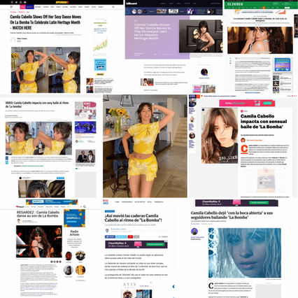 Más de 50 medios de todo el mundo publicaron la noticia de Camila Cabello bailando la bomba de azul