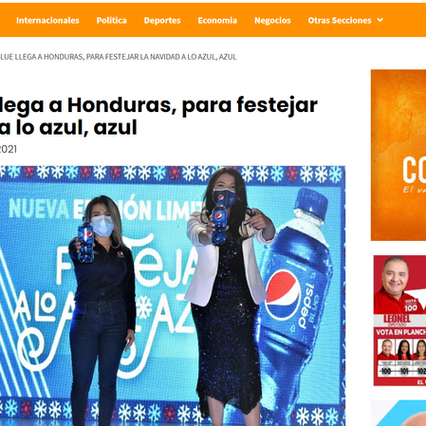 Pepsi Blue llega a Honduras, para festejar la navidad a lo azul, azul
