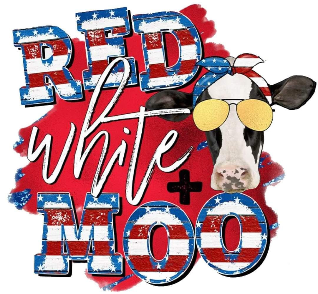 Red White and Moo Print