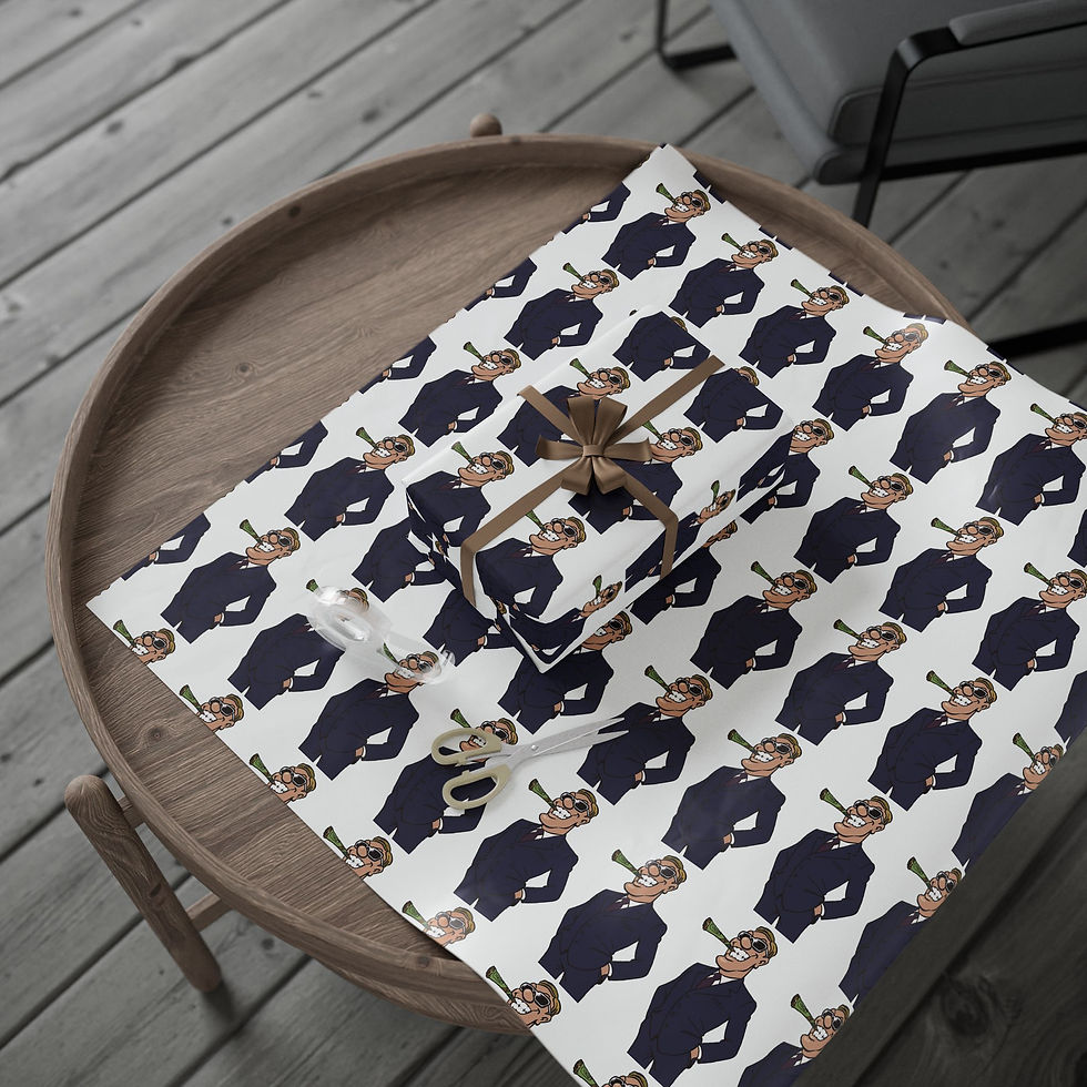 Thumbnail: Wrapping Paper — Repeating Retro Businessman Pattern Gift Wrap