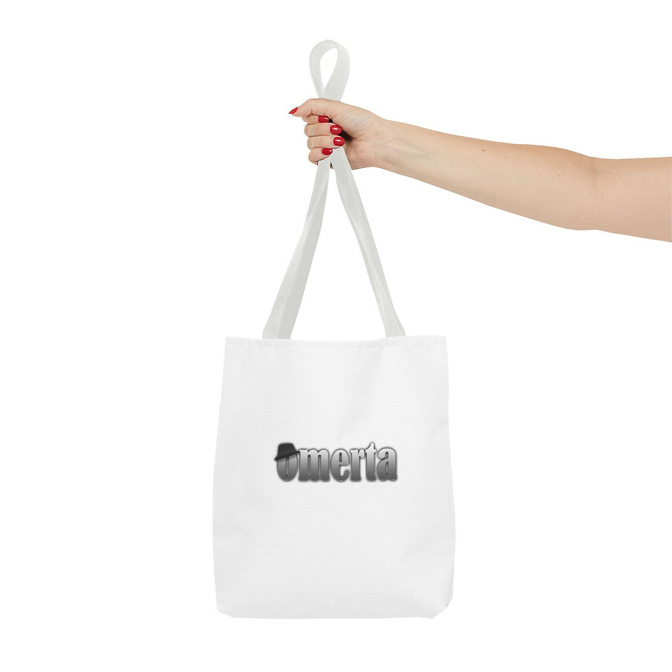 Thumbnail: Omertà Graphic Tote Bag - Minimal Mafia-Inspired Design