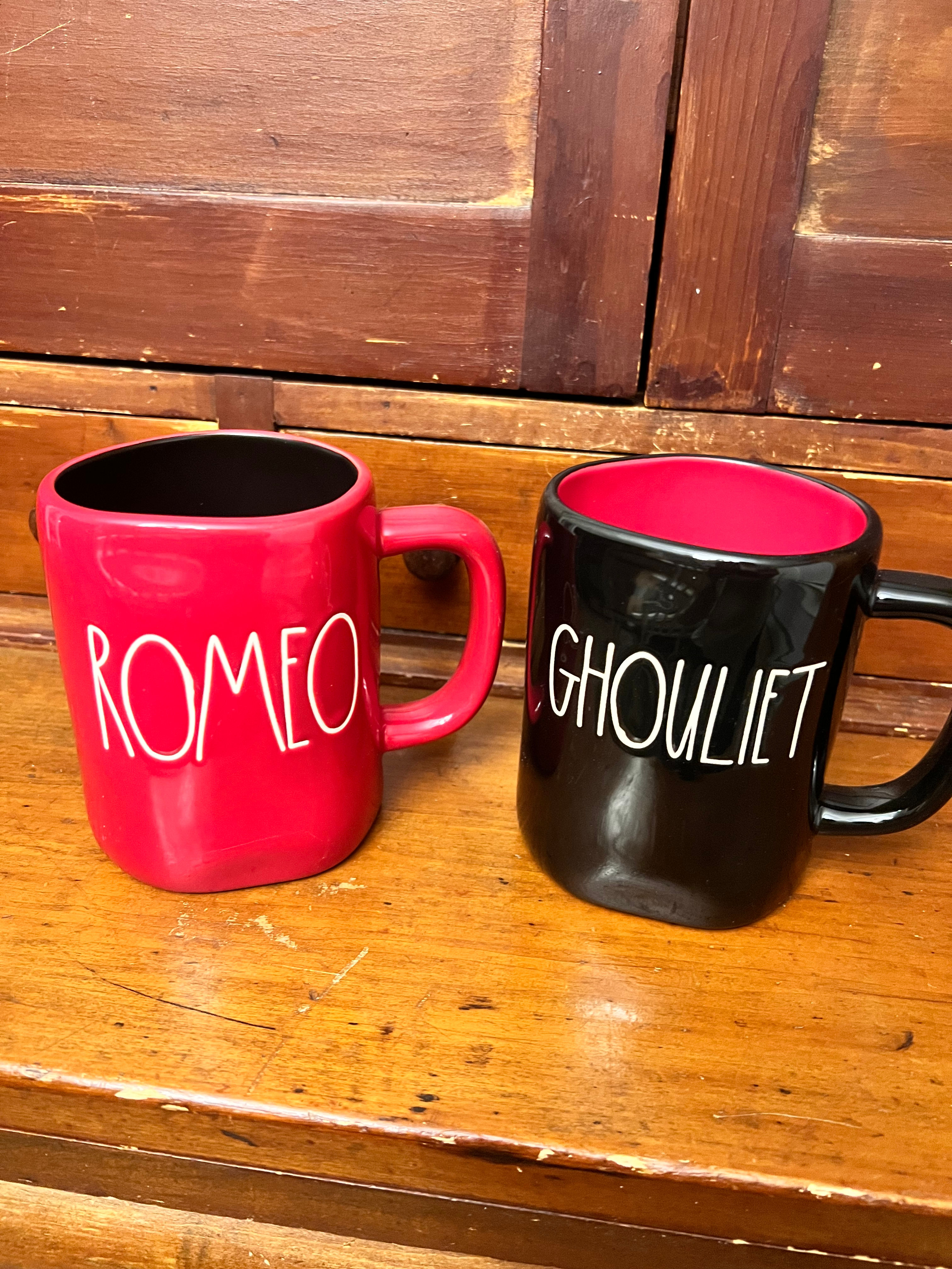 Rae Dunn Romeo & Ghouliet set of two mugs/coffee cups