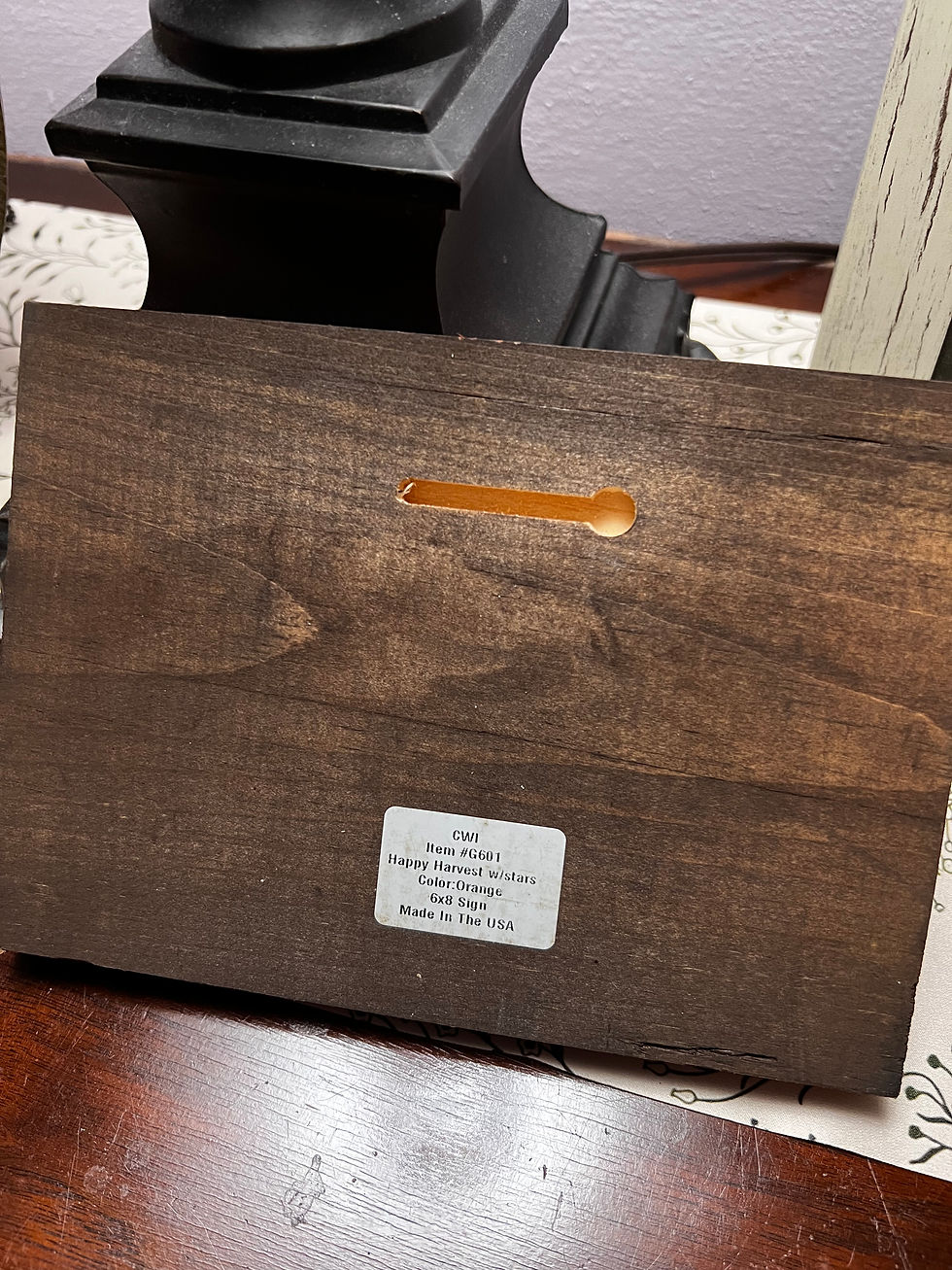 Thumbnail: Happy Harvest 5 1/2" by 8" engraved wooden sign