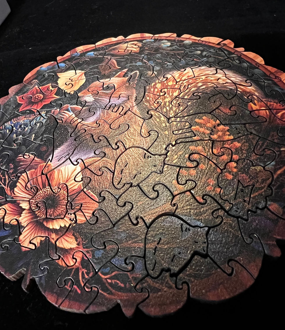 Thumbnail: Whimsical Wooden Animal Puzzle - Squirrel & Autumn Floral Design
