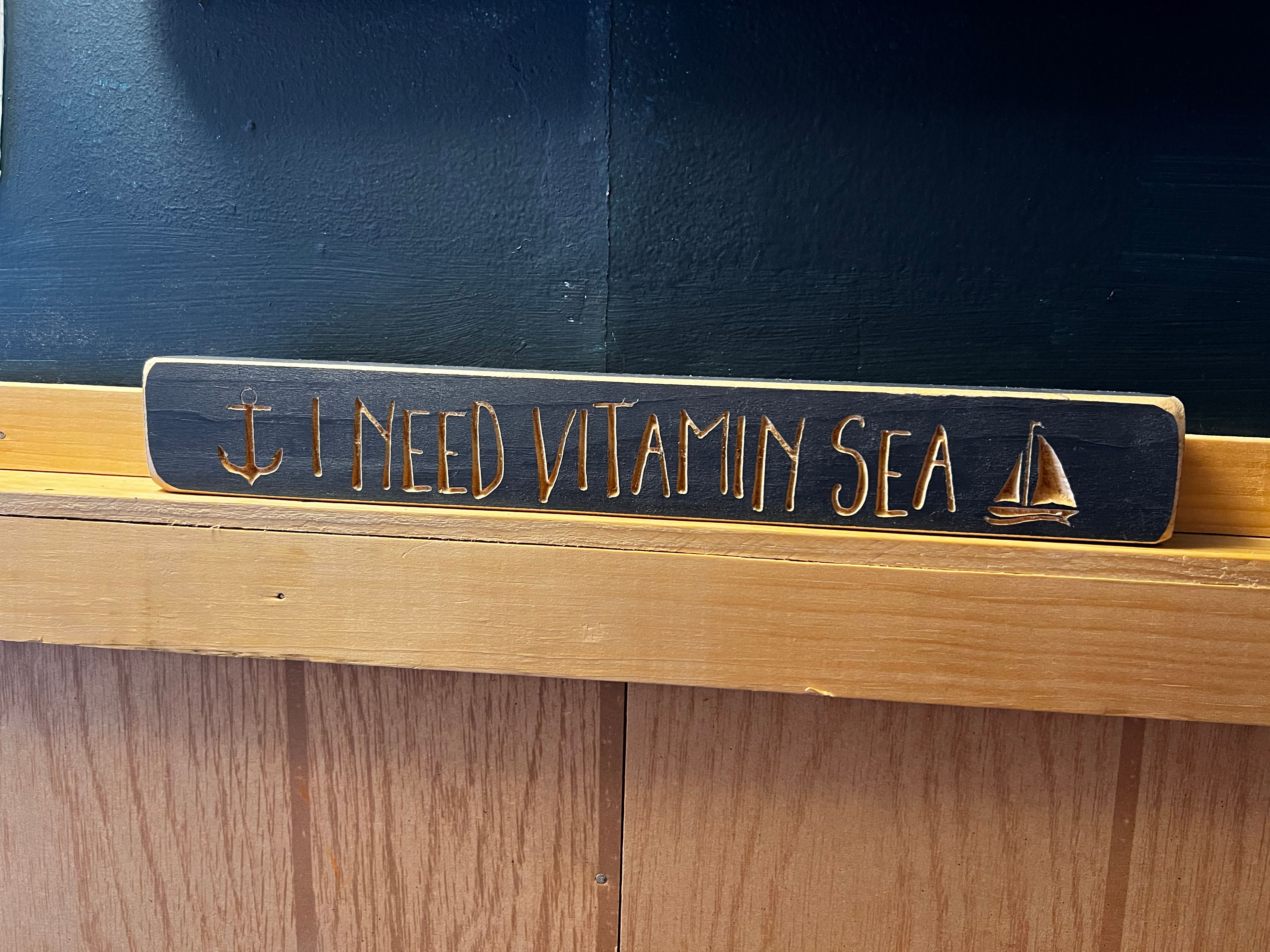 I need vitamin sea engraved 12” wooden block
